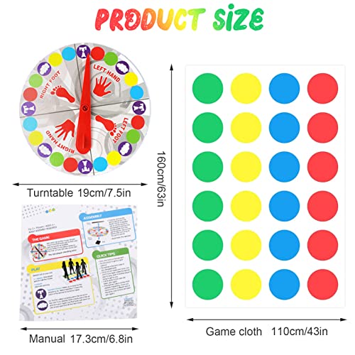 Twisting Juego para Adultos,Juego Twisting para Niños y Adultos Juego de Equilibrio Divertido Juegos Suelo Divertidos Juego de Equipo Habilidad