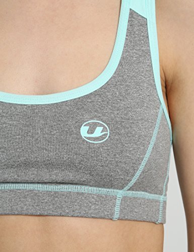Ultrasport Fitness/Sport Soutien-Gorge Sujetador, Mujer, Gris/Agua, M