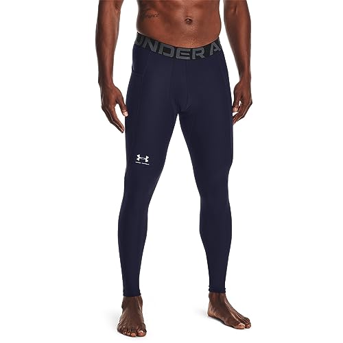 Under Armour Ua Hg Armour Leggings Pantalones, Azul (Midnight Navy 410/White), M para Hombre