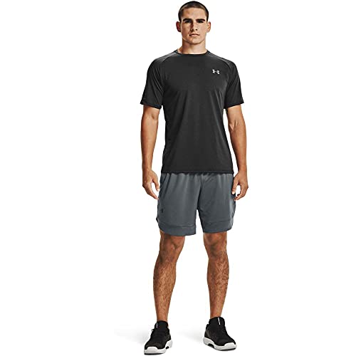 Under Armour UA Tech 2.0 SS Tee Novelty, camiseta para gimnasio, camiseta transpirable hombre, Negro (Black/Pitch Gray (001)), M