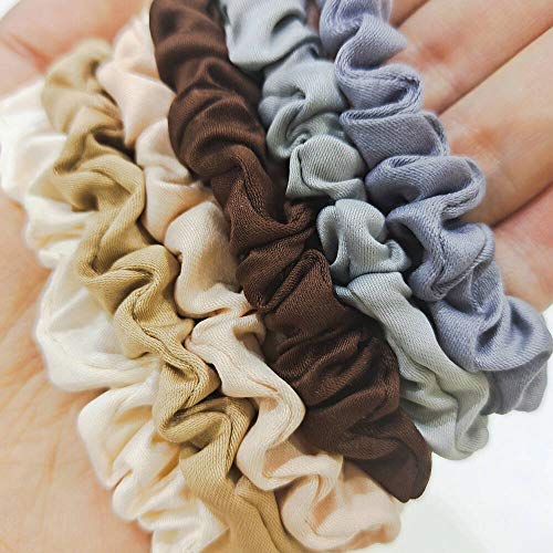 Uni-Fine Cabello Scrunchies Gomas de Pelo Satinadas， Cabello Scrunchies Lazos Elásticos se Banda Pelo Stretchy Goma de Pelo (Pequeño, 12pcs)