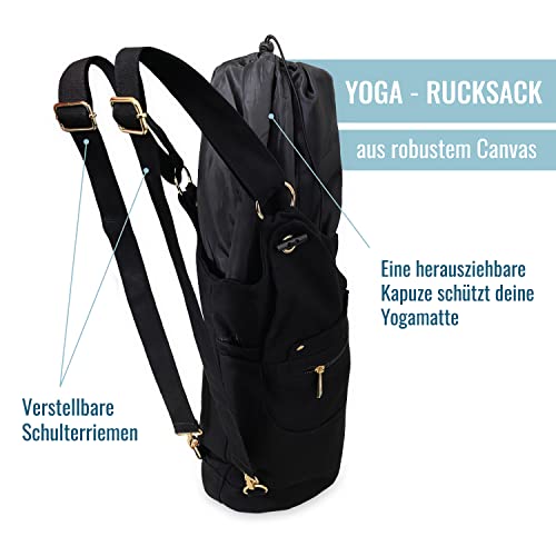 UP Great Mochila de Yoga, Bolsa de Yoga Grande XXL para Esterilla y Accesorios de Yoga, Bolsa de Yoga de Lona de algodón para Esterilla de Yoga, Regalo de cumpleaños