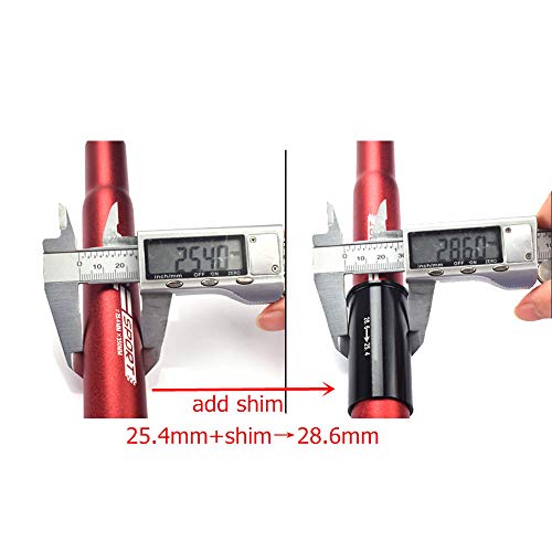 UPANBIKE - Adaptador de tubo para sillín de bicicleta (25,4 mm a 28,6 mm)