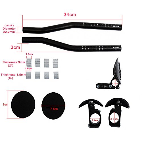 UPANBIKE Manillar de Descanso Para Bicicleta Manillar de Bicicleta de Prueba de Tiempo Manillar TT Bar Triatlón Aero Bar para Bicicleta de Carretera o Bicicleta de Montaña Abrazaderas de 31,8 mm