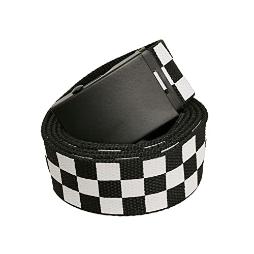 Urban Classics Cinturón Ajustable de verificador, Blanco/Negro, Talla única Unisex Adulto