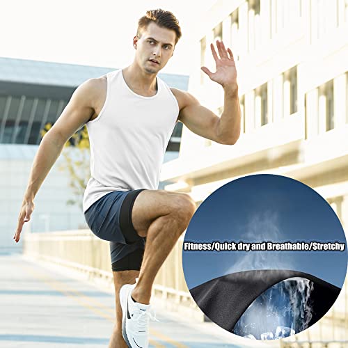 USUN Gimnasio Músculo Tank Top Sin Mangas Culturismo Suelto Ligero y Transpirable Absorción de Sudor Finas Correas Camiseta de Tirantes para Hombre Deportivo Camiseta Top de Deporte para Hombre