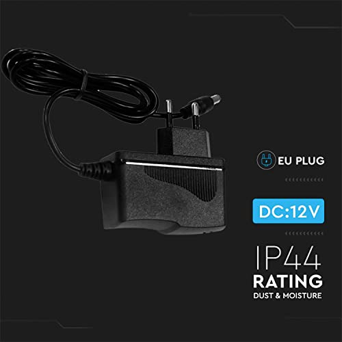 V-TAC Adaptador de Corriente 12V 18W 1,5A - Fuente de Alimentación para Cámaras, Tiras LED, Módems - Transformador 12V Doméstico para Pantallas, Equipos Electrónicos - Entrada AC 100-240V