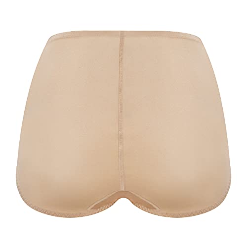 VANEVER Bragas de control para mujer, bragas de control de luz, bragas de encaje moldeador de cintura alta ropa interior moldeadora de cuerpo, color carne, 44