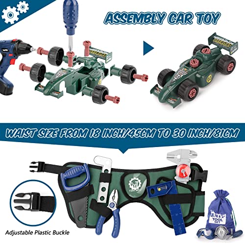 Vanplay Herramientas Juguete con Taladro Eléctrico Juguete, Cinta Metrica, Cinturon Herramientas, Juego Herramientas Stem Cumpleaños Regalo para Niños Niñas 3 4 5 6 7 8 Años 87 Piezas
