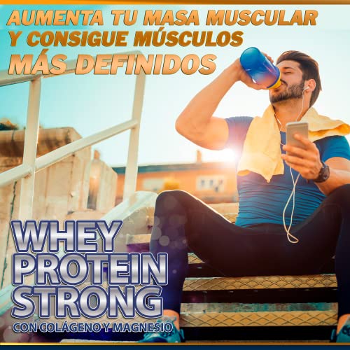 VAZMARLAB PROFESSIONAL | Whey protein strong | 100% Proteina Pura | Tonifica y aumenta la masa muscular | Sin azúcar | Con Colágeno + Magnesio | Sabor chocolate | 1000 gramos (Chocolate)