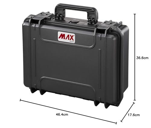 Velleman Plastica Panaro MAX430S.079 Maleta Rígida con Espuma Alveolar, Negro, 464 x 366 x 176 mm