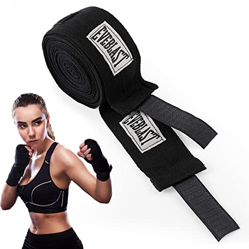 Vendas Boxeo, Vendajes para Las Manos para Boxeo Muay Thai Kickboxing Karate Lucha Artes Marciales Gimnasio Fitness, Unisex (un par de 2) (Negro)
