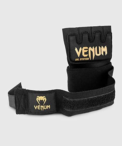 Venum Kontact Gel Gloves Wraps, Negro/Dorado, Talla S