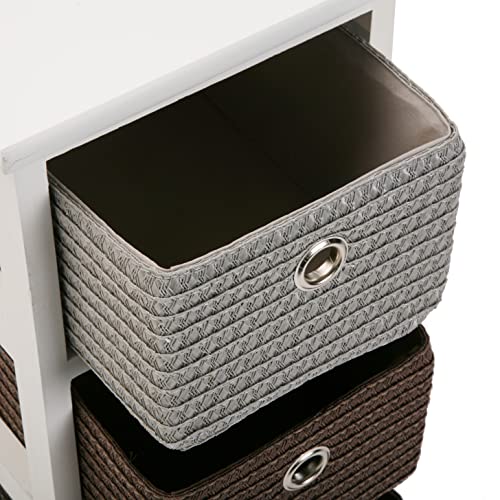Versa Lingbo Mueble para el Baño Auxiliar, Cajonera con 3 cajones para organizar, Almacenaje Moderno y Divertido, Medidas (Al x L x An) 56 x 30 x 25 cm, Madera y Plástico, Color Blanco