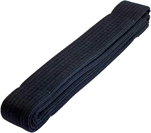 VERSAL Cinturón de karate de artes marciales, 100% algodón, cinturón de clasificación profesional para Judo, Bjj, Taekwondo, Jiu Jitsu de color (negro, 280 cm)