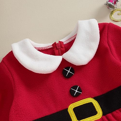 Vestido de Navidad para niña con Diadema, Vestido de Princesa de Terciopelo de Manga Larga, Falda tutú de Malla, Conjuntos de Ropa para niñas pequeñas (E Red Dress, 9-12 Months)