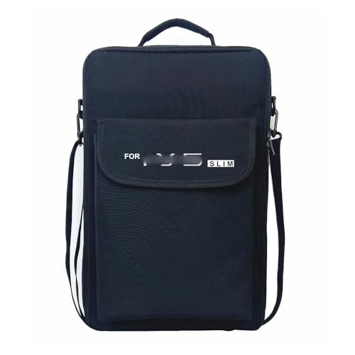 Viaje Bolsa de Transporte Bolsa de Almacenamiento para PS5 Slim Portátil Bolso de Mano Mochila Bolsa de Hombro para Playstation 5 Slim Consola de Juegos Bolsa de Viaje Accesorios (con Logo)