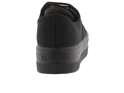victoria Plataforma Basket Barcelona Lona Monocromo & Plataforma 109201-WOMEN para Mujer Negro 38