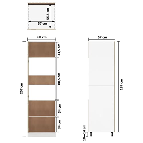 vidaXL Armario de Cocina Muebles Mobiliario Duradero Mesa de Trabajo Almacenamiento Cuencos Platos Ollas Alacena Madera Contrachapada Roble Sonoma