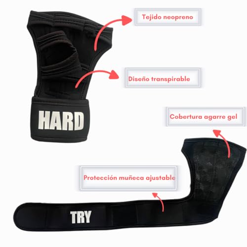 VIKZON Guantes Gimnasio Hombre y Mujer - Crossfit - Fitness - CALISTENIA - Agarre Gel - Neopreno (XL)