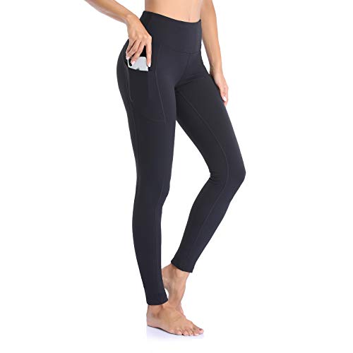 Vimbloom Leggins Mujer Mallas Deporte Mujer Cintura Alta para Running Training Fitness Estiramiento Yoga y Pilates VI263(Negro, L)