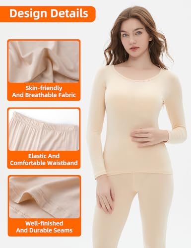 Vinconie Camisetas Termicas Mujer Manga Larga Conjunto Mujer Pantalon y Top