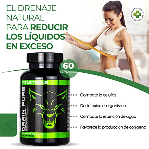 Vitastrong Drainpure DÍA | Adelgazar Rapido y Efectivo Mujer, Detox Adelgazante Potente, Fat Burner, Pastillas Para Adelgazar Muy Rapido | Quema Grasas Adelgazante Mujer | Batidos Para Adelgazar