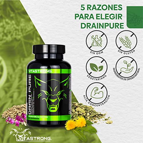 Vitastrong Drainpure DÍA | Adelgazar Rapido y Efectivo Mujer, Detox Adelgazante Potente, Fat Burner, Pastillas Para Adelgazar Muy Rapido | Quema Grasas Adelgazante Mujer | Batidos Para Adelgazar