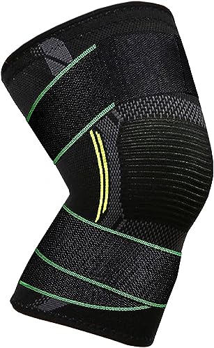 VITTO Rodilleras Menisco y Ligamento - Rodilleras Transpirable y Antideslizante para Hombre y Mujer, Rodillera Deportiva Compresion para Crossfit, Correr, Entrenamiento, Baloncesto (+ Correa, XL)