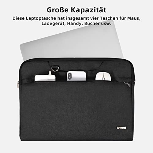 Voova Maletin Funda para Portatil 14 15.6 15,6 16 Pulgadas Bolsa Ordenador Impermeable Compatible con Macbook Air Dell Acer ASUS Samsung Hp Lenovo Negro