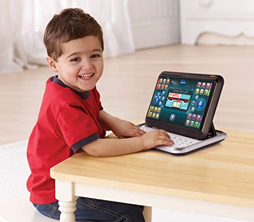 VTech - Portátil y Tablet 2 en 1 Genio Little app, Ordenador infantil educativo para niños +4 años, 80 actividades que enseñan letras, inglés, matemáticas, ciencias, Versión ESP