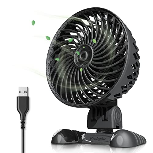Vtohgku Ventilador USB, Ventilador Silencioso, Ventilador Pequeño, Velocidad Continua Ajustable Ventilador Mesa para Oficina/Hogar/Viajar/Acampar, Alimentado por USB