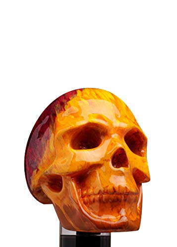 WALKING STICKS Calzador decorado a mano, calcetines de fútbol con mango corto de 48 cm, calzador elegante con mango corto estilo cabeza calavera
