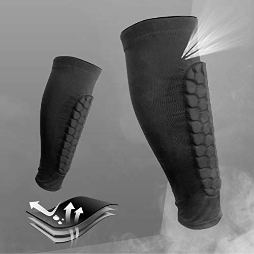 Wallfire - Espinilleras Deportivas para Hombre y Mujer, un par de Protectores Profesionales de compresión para pantorrillas, protección contra Golpes, para fútbol, Baloncesto, Ciclismo