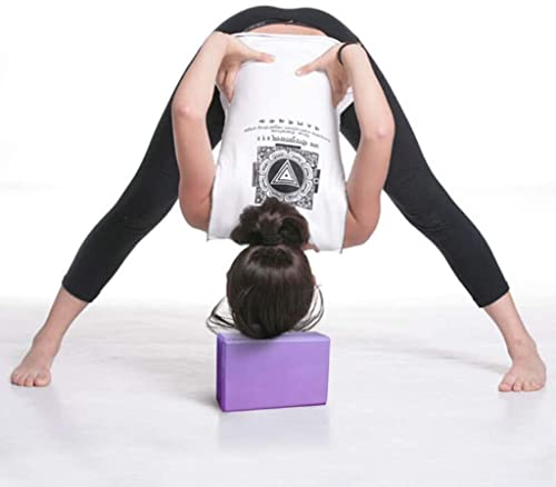WANGZAIZAI Bloque de yoga de 2 bloques de yoga para entrenamiento de yoga, pilates, bloques de yoga de alta calidad, perfecto para yoga, pilates meditiation, para principiantes y avanzados (Lila)