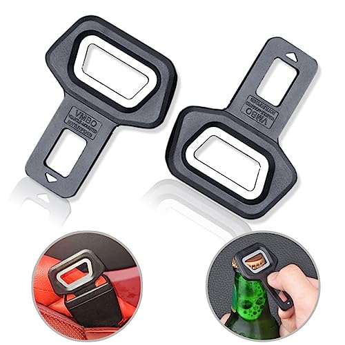 WeddHuis 8 Piezas Clips de Cinturón de Seguridad Coche, Anti alarma del cinturón de seguridad, Hebilla del Cinturón Seguridad, Clip de Cinturón de Seguridad - Universal - Negro