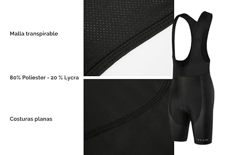 WOLFIRE WF Culotte Ciclismo Hombre, (Badana 12D Gel Ciclismo) Fabricado en Poliester. Ropa Ciclismo Hombre para MTB y Carretera. Pantalon Ciclismo Hombre. Culote Corto Ciclismo Hombre