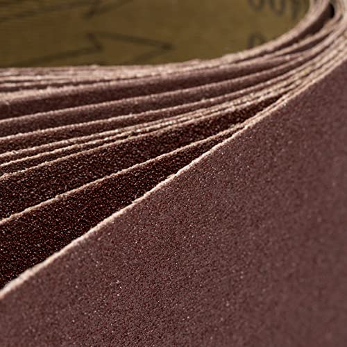 Woltersberger® 10 bandas de lija de tejido | Tamaño 100 x 915 mm | Grano P40 | Lijadora banda de papel de lija