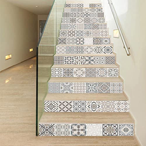 workid Stickers Adhesivos Escalera carrelages 13 Bandas contremarche Azulejos de Cemento Adhesivos contremarche carrelages - 18 x 100 cm