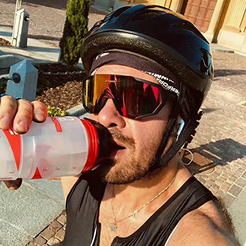 X-TIGER Gafas Ciclismo CE Certificación Polarizadas con 3 Lentes Intercambiables UV 400 Gafas,Corriendo,Moto MTB Bicicleta Montaña,Camping y Actividades al aire libre para Hombres y Mujeres TR-90