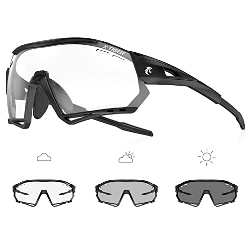 X-TIGER Gafas Ciclismo Hombre Fotocromáticas Con TR90 Gafas MTB Con Running Deportes al Aire Libre