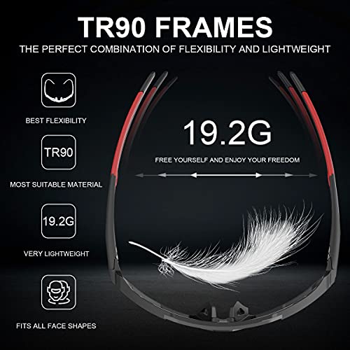 X-TIGER Gafas de Ciclismo con 5 Lentes Intercambiables, Adecuadas Para el Ciclismo, el Golf, la Pesca, la Conducción Y Otros Deportes al Aire Libre UV400