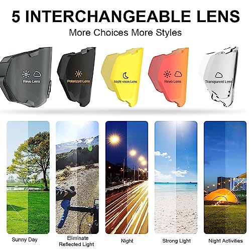 X-TIGER Gafas de Ciclismo Polarizadas con 5 Lentes Intercambiables Montura TR90 Gafas Bicicleta Hombre Mujer, MTB Riding Running Outdoor Goggles