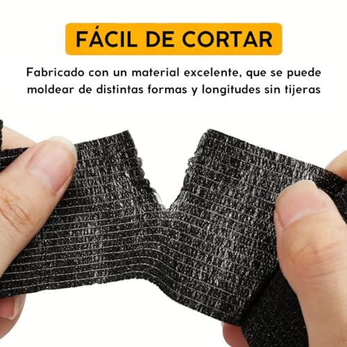 [x15]Tape Crossfit (Amarillo) - 15 Vendas autoadhesivas, esparadrapo deportivo, venda cohesiva, venda elástica, cinta deportiva, protección de dedos y vendaje deportivo 4,5m x 5cm