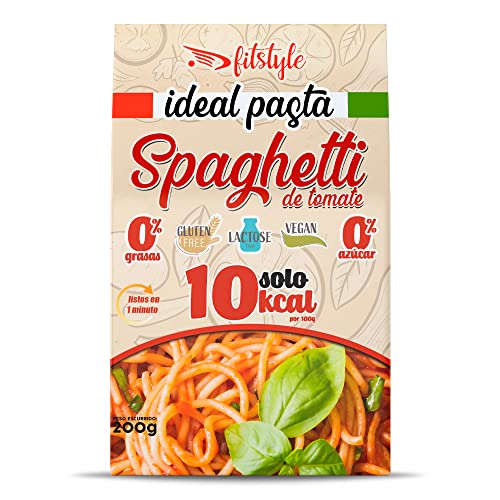(x6) Pasta Konjac FITstyle | Konjac | Sin calorías | Saciante | Escurrir, aliñar y listo (2 x Espinacas - 2 x Tomate - 2 x Albahaca)