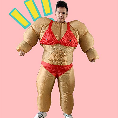 XCXDX Ropa Inflable de Culturista Muscular, Disfraz de muñeca de Dibujos Animados Divertido, promoción de Gimnasio de Juguete Gordo Divertido