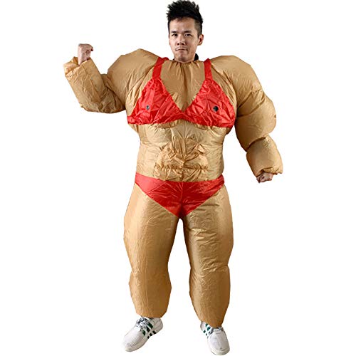 XCXDX Ropa Inflable de Culturista Muscular, Disfraz de muñeca de Dibujos Animados Divertido, promoción de Gimnasio de Juguete Gordo Divertido