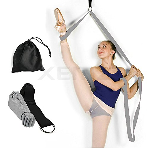 XEMZ Banda elástica para piernas, Entrenador de flexibilidad de Puerta, Mejorar la flexibilidad de la Pierna, Equipo Baile de Ballet Ejercicios de Taekwondo Entrenamiento de Gimnasia, Gris