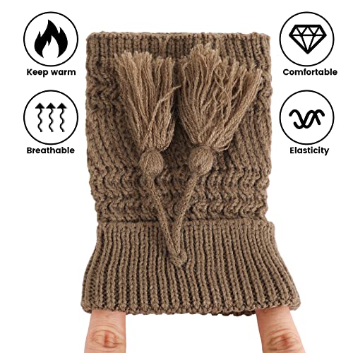 XEPST 4 Pares Calentadores de Piernas Para Mujer, Calentadores de Tobillo de Invierno Ganchillo Cubierta para Botas, Calentadores Modernos Invernales para Yoga Baile Aerobic