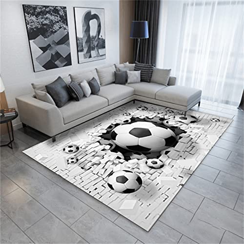 Xisnuient Alfombra De Fútbol 3D Alfombra para Niños Verde Campo De Fútbol Alfombra De Franela Alfombra Salón Alfombra De La Habitación Alfombra Infantil Almohadilla De Juego (Gris,120x180 cm)